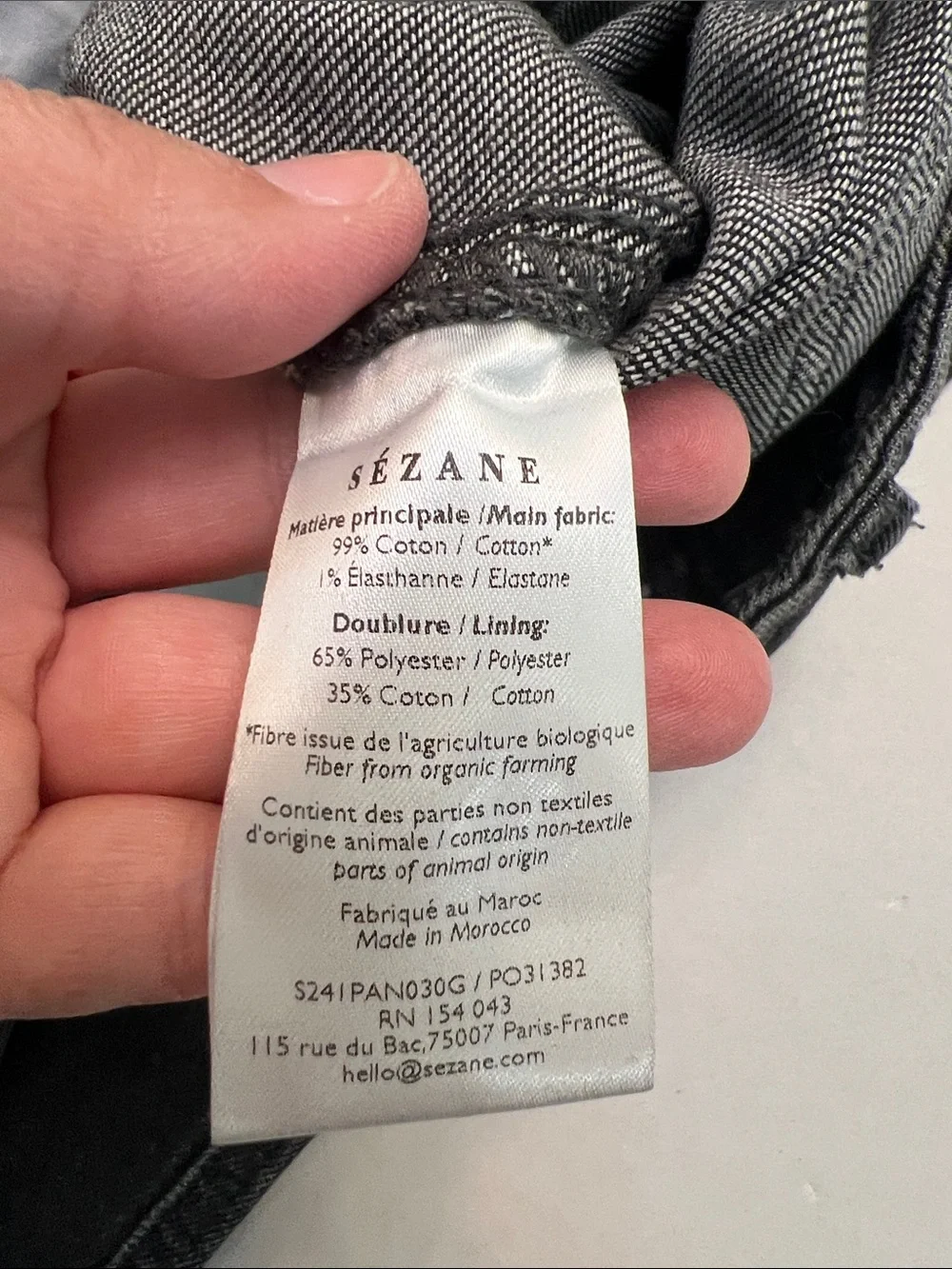 SEZANE DENIM BLACK/ GRAY JEANS SIZE 36=US 4